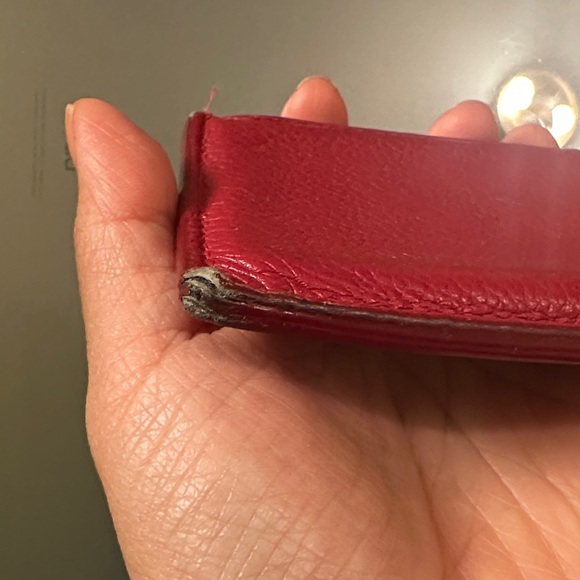 Saint Laurent Crimson Leather Card Wallet - Picture 7 of 8